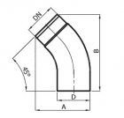 kolano gięta 45 stopni fi 150 mm